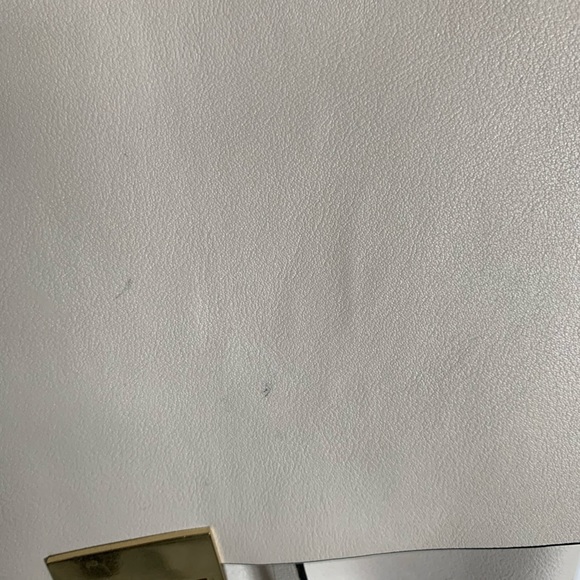 White Faux Leather Drawstring Backpack - Picture 3 of 9